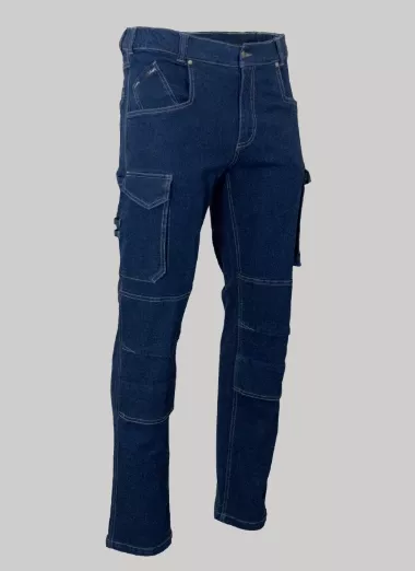 PANTALON MULTIPOCHES EN DENIM STRETCH LMA MODELE BARIL